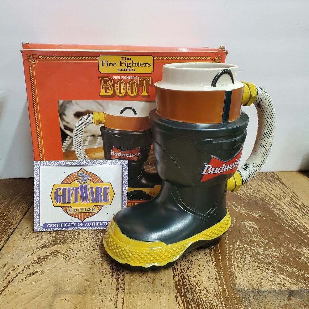 Vintage 1997 BUDWEISER BEER Fire Fighter's Boot Stein/Mug First in Series CS321